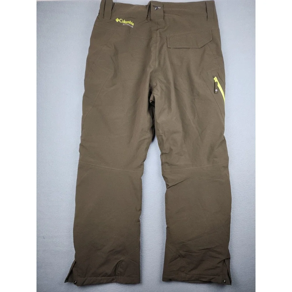 Columbia Snow Pants Mens Large 36x31 Brown Titanium Omni-Tech Waterproof Ski